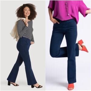 Betabrand Boot-Cut 4-Pocket Betabrand Yoga Denim Jean Indigo Wash Sz S